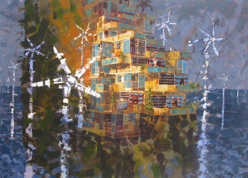 Tableau de HEATON RUDYARD a pour titre  ECO CITY style figuratif dim : HEATON RUDYARDprix:2200