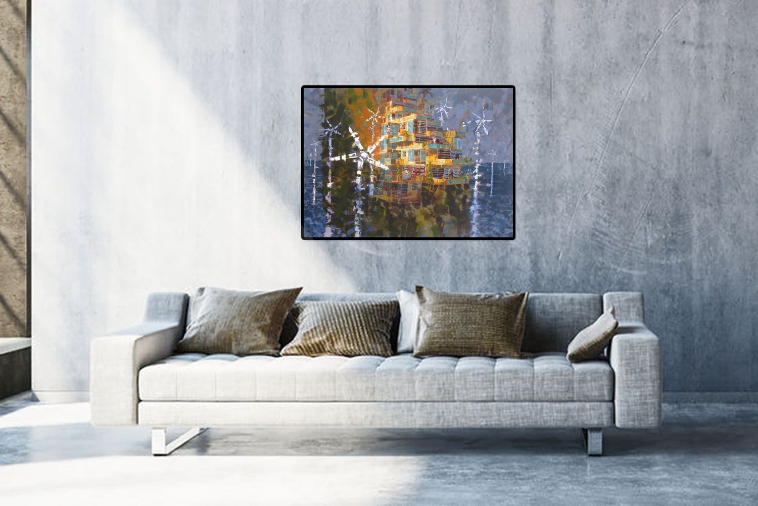 Tableau de HEATON RUDYARD a pour titre  ECO CITY style figuratif dim : HEATON RUDYARDprix:2200