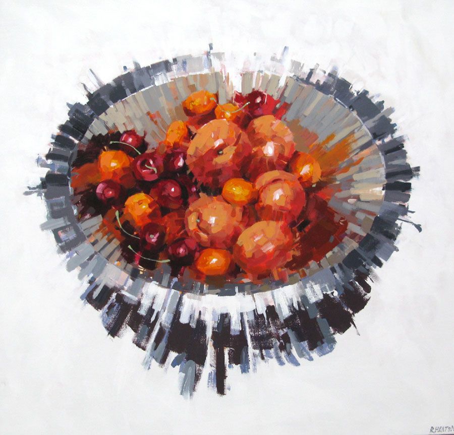 Tableau de HEATON RUDYARD a pour titre  FRUITS ROUGES style figuratif dim : HEATON RUDYARDprix: