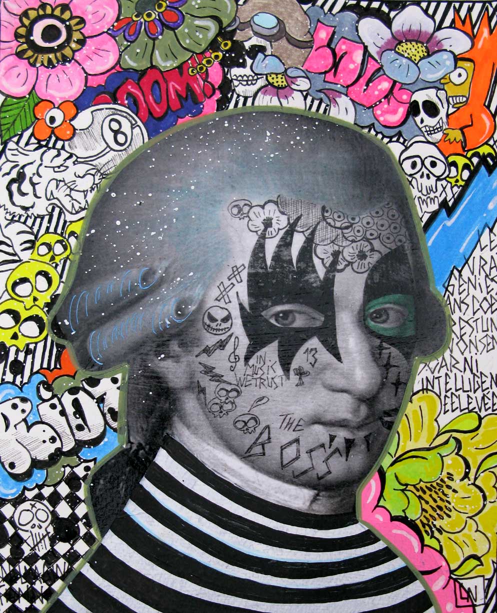 Dessin de LN LE PAPE a pour titre  In music we trust style graphique dim : LN LE PAPEprix:80