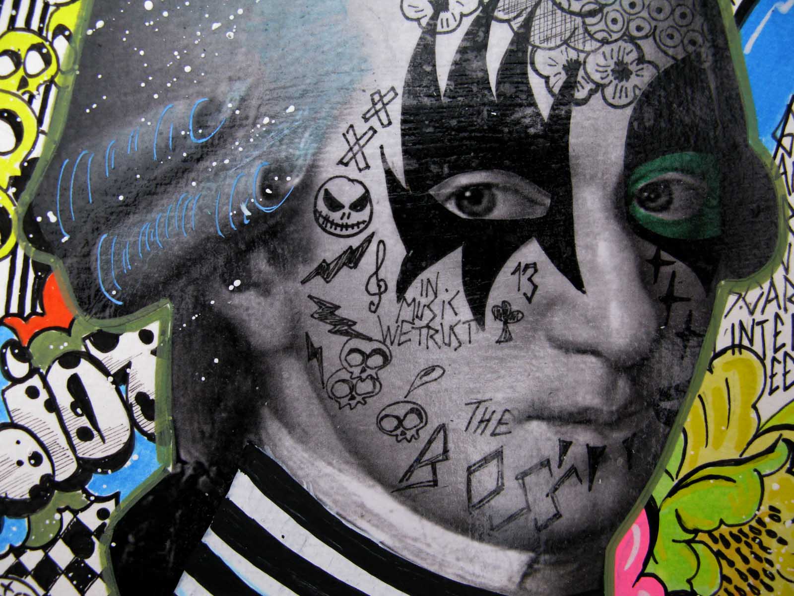 Dessin de LN LE PAPE a pour titre  In music we trust style graphique dim : LN LE PAPEprix:80