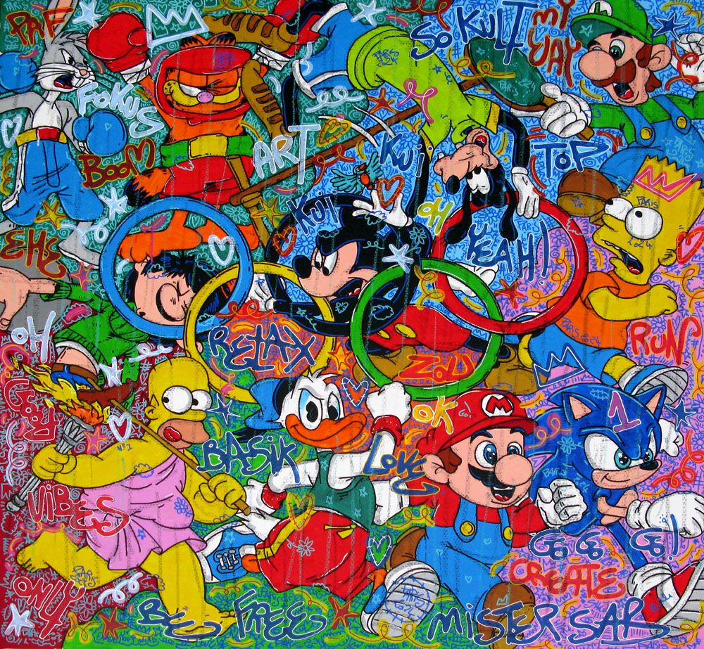 Tableau de RICO SAB a pour titre  Paris 2024 style street pop art dim : RICO SABprix:1900