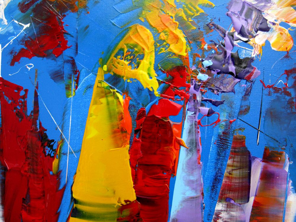 Tableau de F. BOUTET a pour titre  REGATE A LA TOMBE DE LA NUIT style abstrait dim : F. BOUTETprix:900