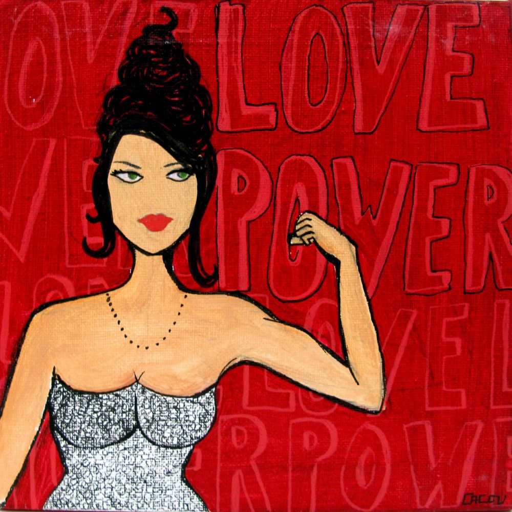 Tableau de CACOU a pour titre  LOVE POWER style graphique dim : CACOUprix:80