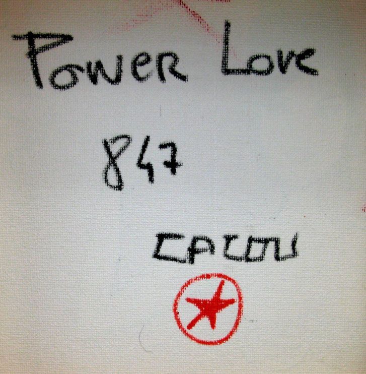 Tableau de CACOU a pour titre  LOVE POWER style graphique dim : CACOUprix:80