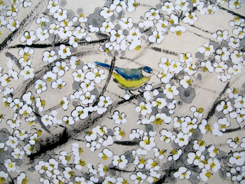 Tableau de JEONG MIN LEE a pour titre  Cerisiers blancs style figuratif dim : JEONG MIN LEEprix:1400