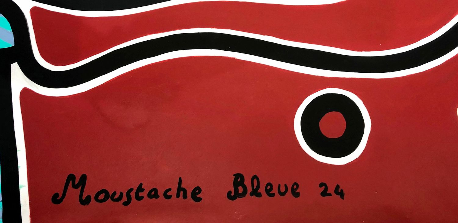 Dessin de MOUSTACHE BLEUE a pour titre  On aime la vie style figuratif dim : MOUSTACHE BLEUEprix:220