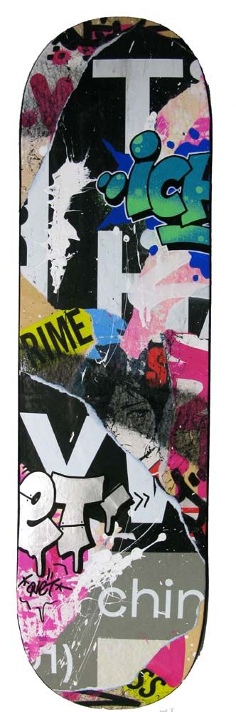 Sculpture de KENY a pour titre  Skate 2 style graffiti, street art dim : KENYprix:320