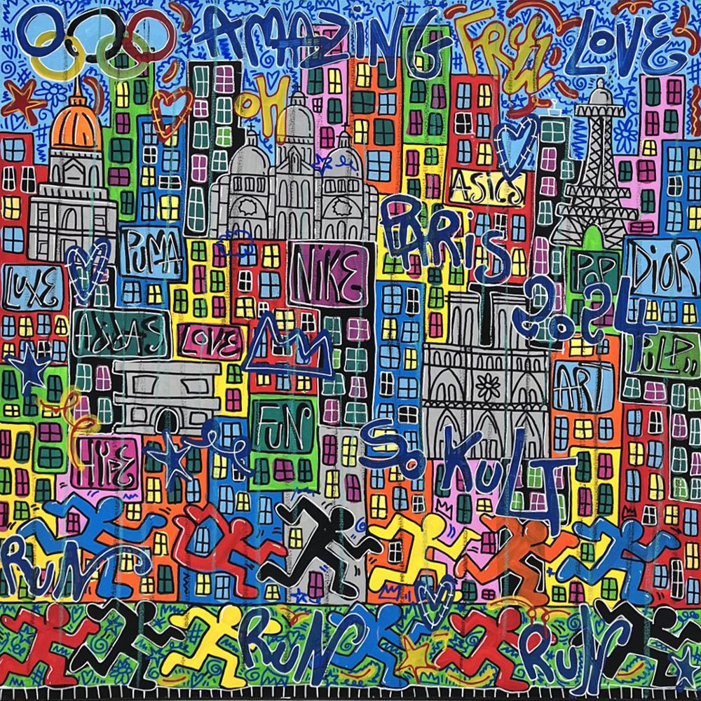 Tableau de RICO SAB a pour titre  AMAZING PARIS style street pop art, street art dim : RICO SABprix:950