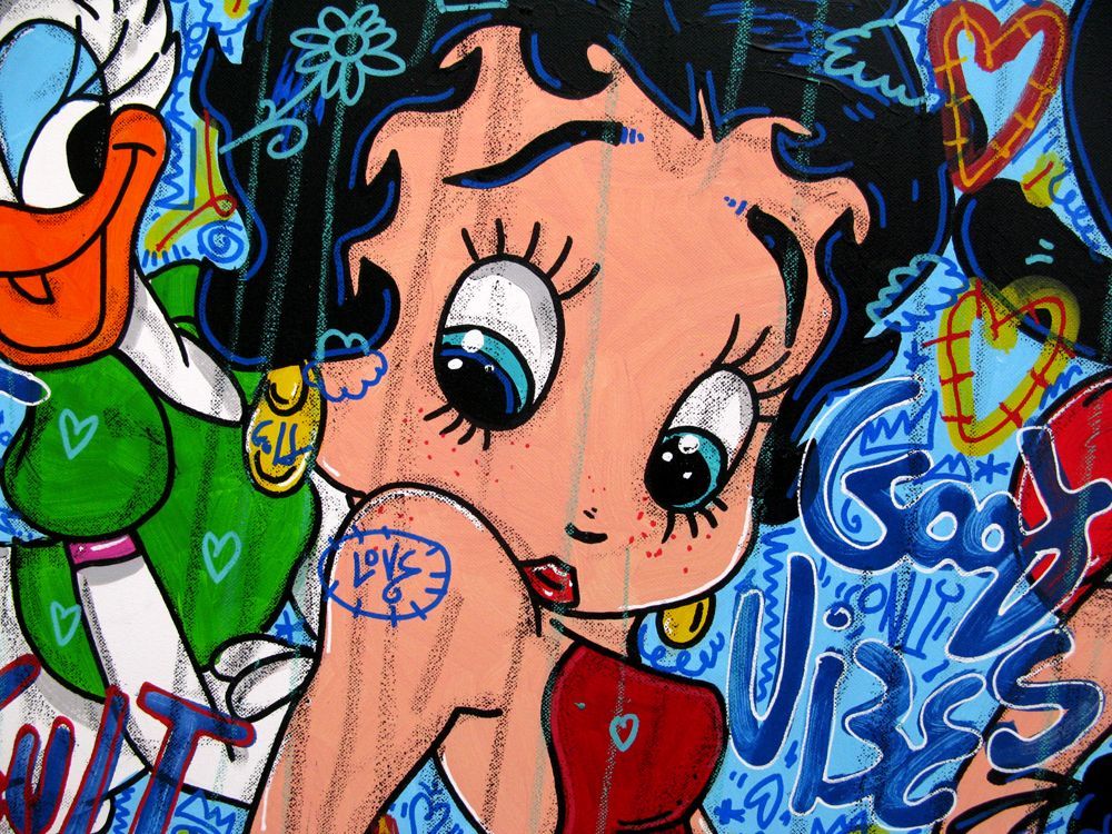 Tableau de RICO SAB a pour titre  KRAZTY BETTY style street pop art, street art dim : RICO SABprix:950