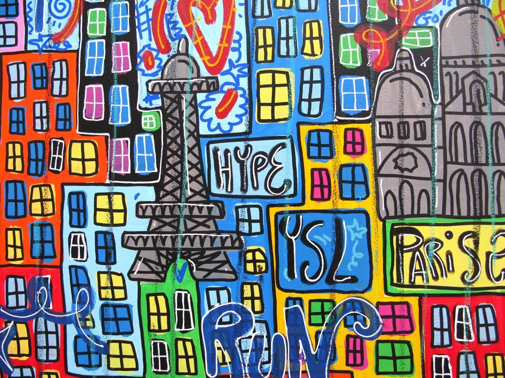 Tableau de RICO SAB a pour titre  MAGIK PARIS 2024 style street pop art, street art dim : RICO SABprix:1650