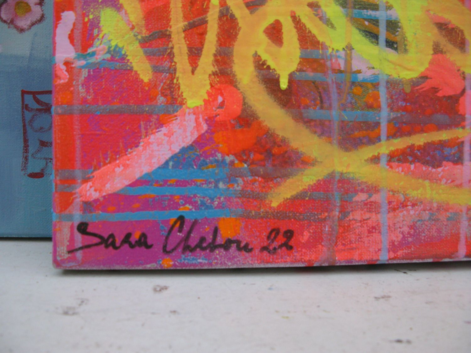 Tableau de SARA CHELOU a pour titre  Viva La Vida style street pop art dim : SARA CHELOUprix:1700