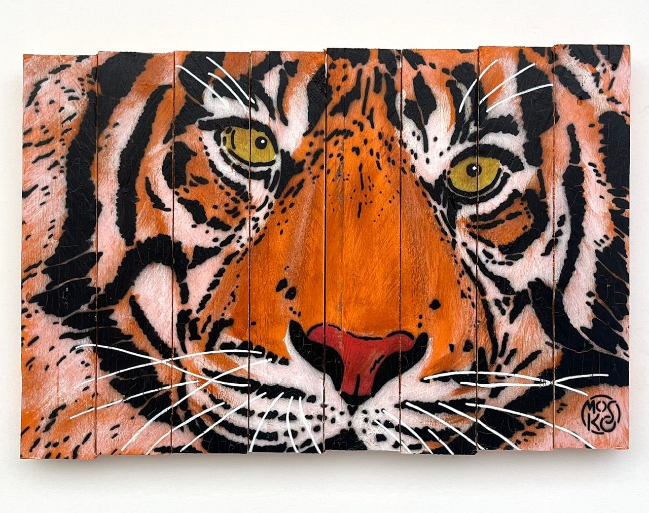 Tableau de MOSKO a pour titre  Focus tigre style street art dim : MOSKOprix:1050