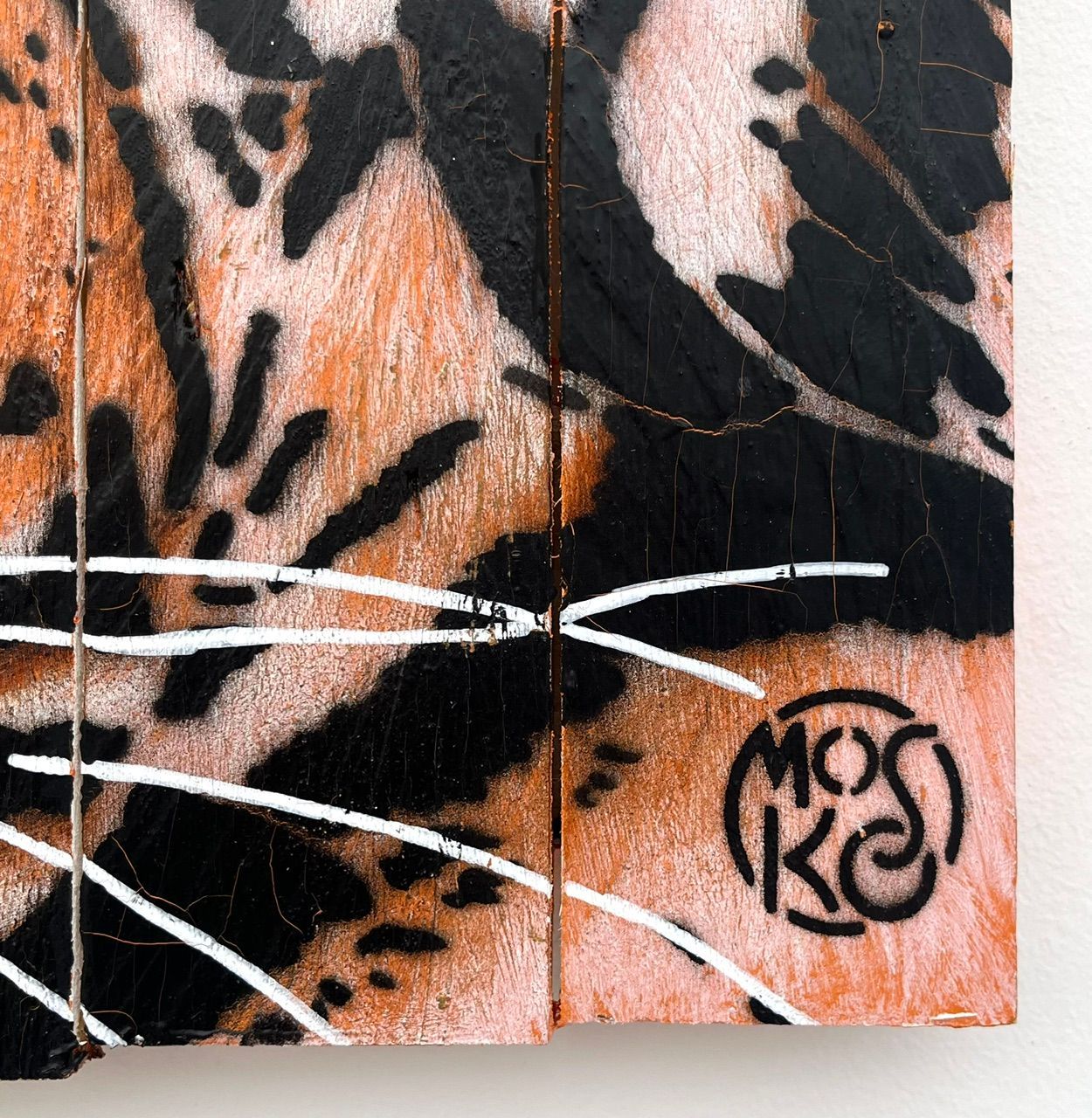 Tableau de MOSKO a pour titre  Focus tigre style street art dim : MOSKOprix:1050