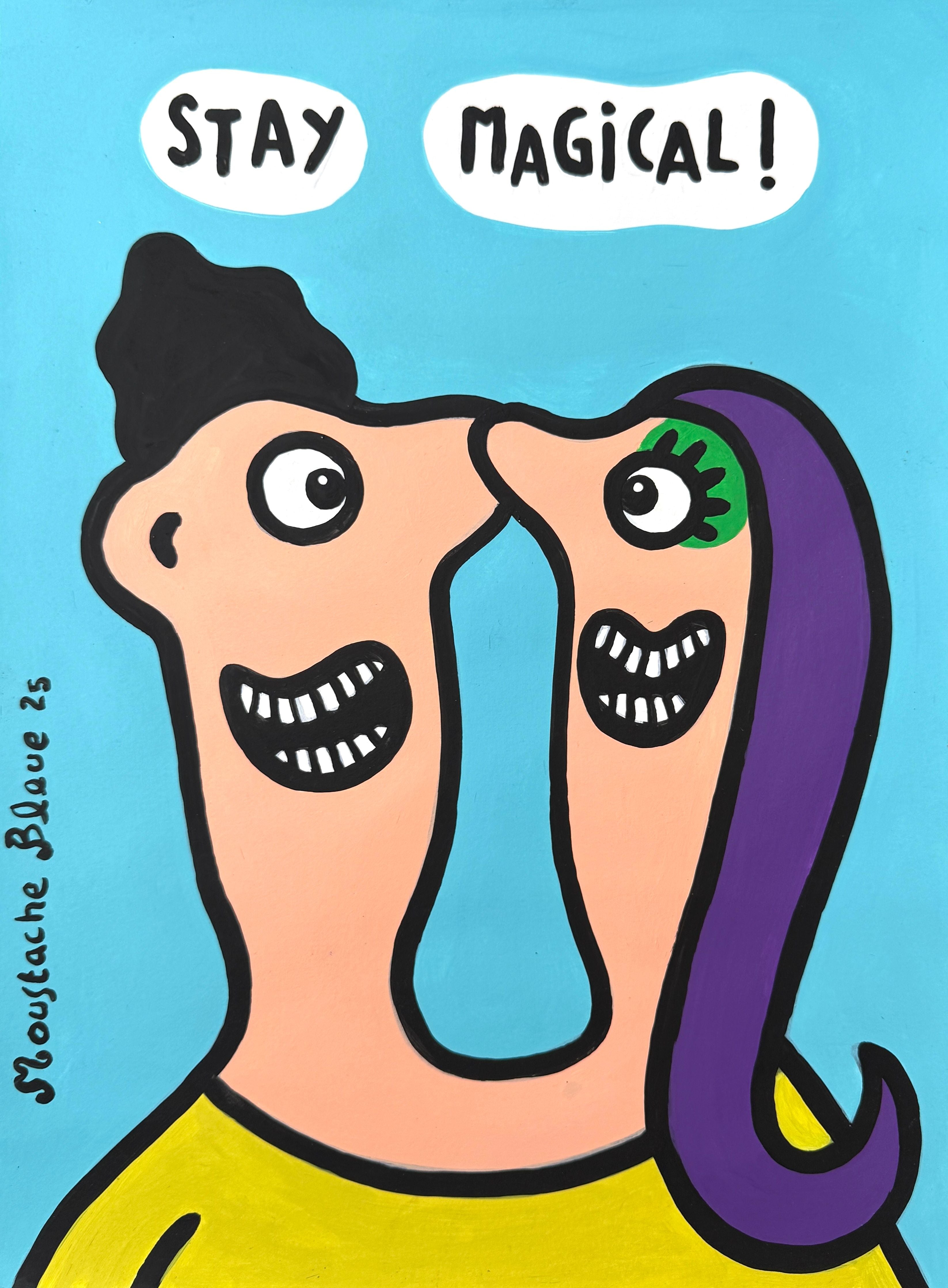 Dessin de MOUSTACHE BLEUE a pour titre  Stay magical ! 2 style figuratif dim : MOUSTACHE BLEUEprix:80
