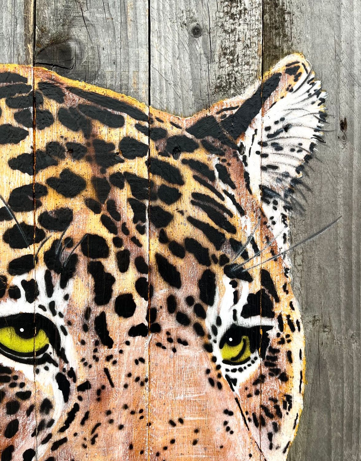 Tableau de MOSKO a pour titre  Buste jaguar style street art dim : MOSKOprix:2600