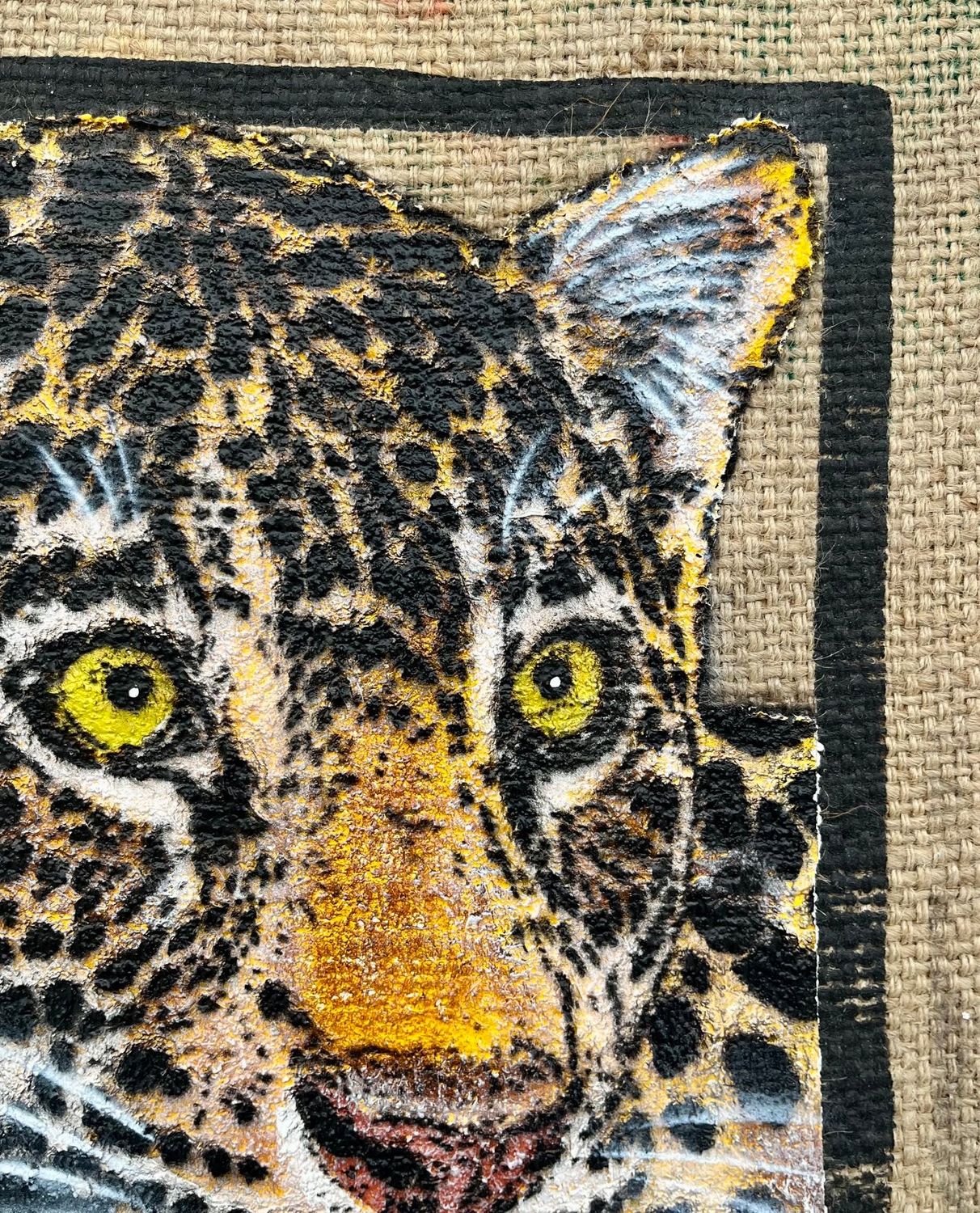 Tableau de MOSKO a pour titre  Jaguar  Belco style street art dim : MOSKOprix:1200