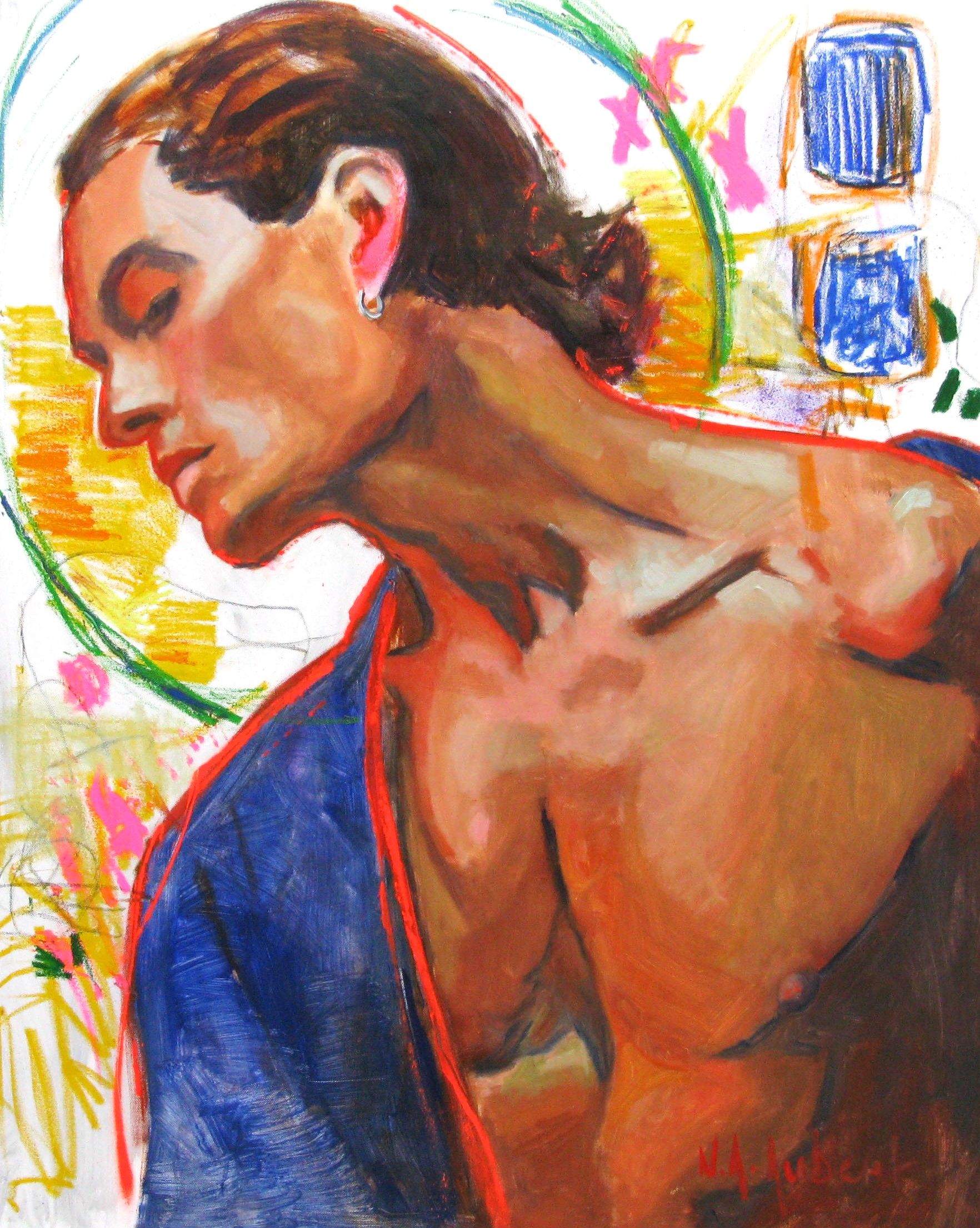 Tableau de NAWEL AUBERT a pour titre  Instinct style figuratif dim : NAWEL AUBERTprix:900