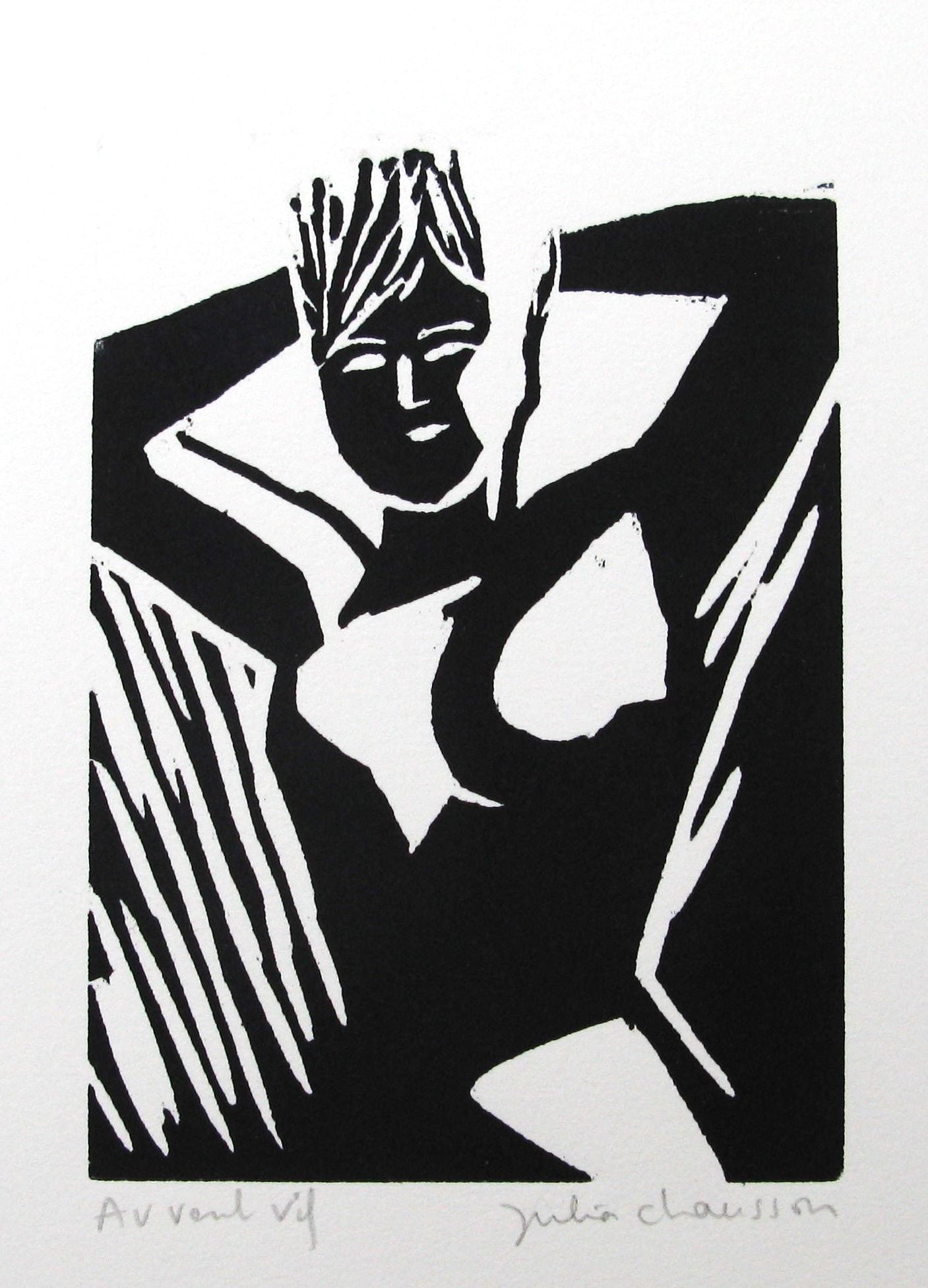 Editions d'art de JULIA CHAUSSON a pour titre  Au vent vif style figuratif dim : JULIA CHAUSSONprix:45