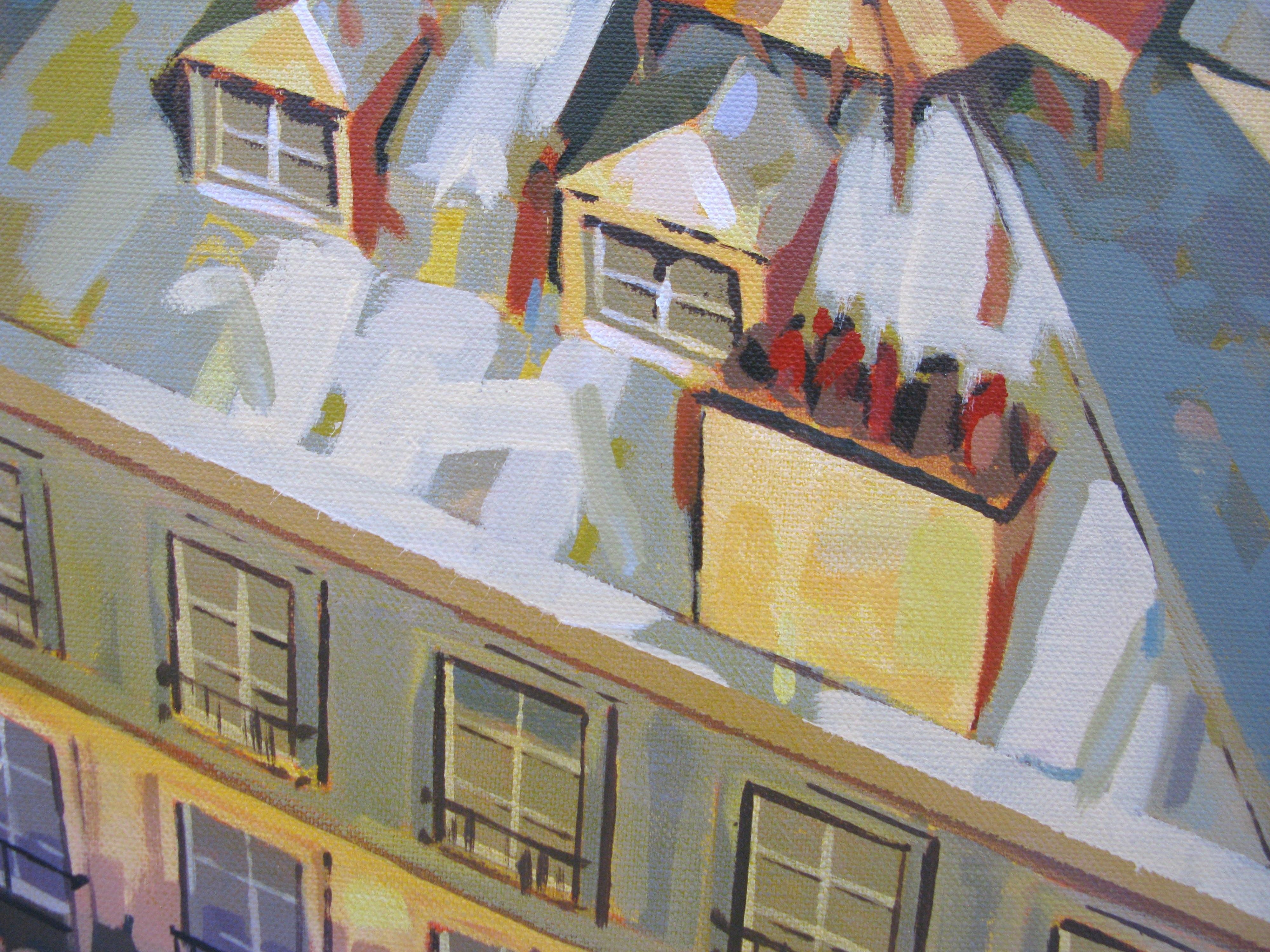 Tableau de HEATON RUDYARD a pour titre  Rooftop Pool style figuratif dim : HEATON RUDYARDprix:900