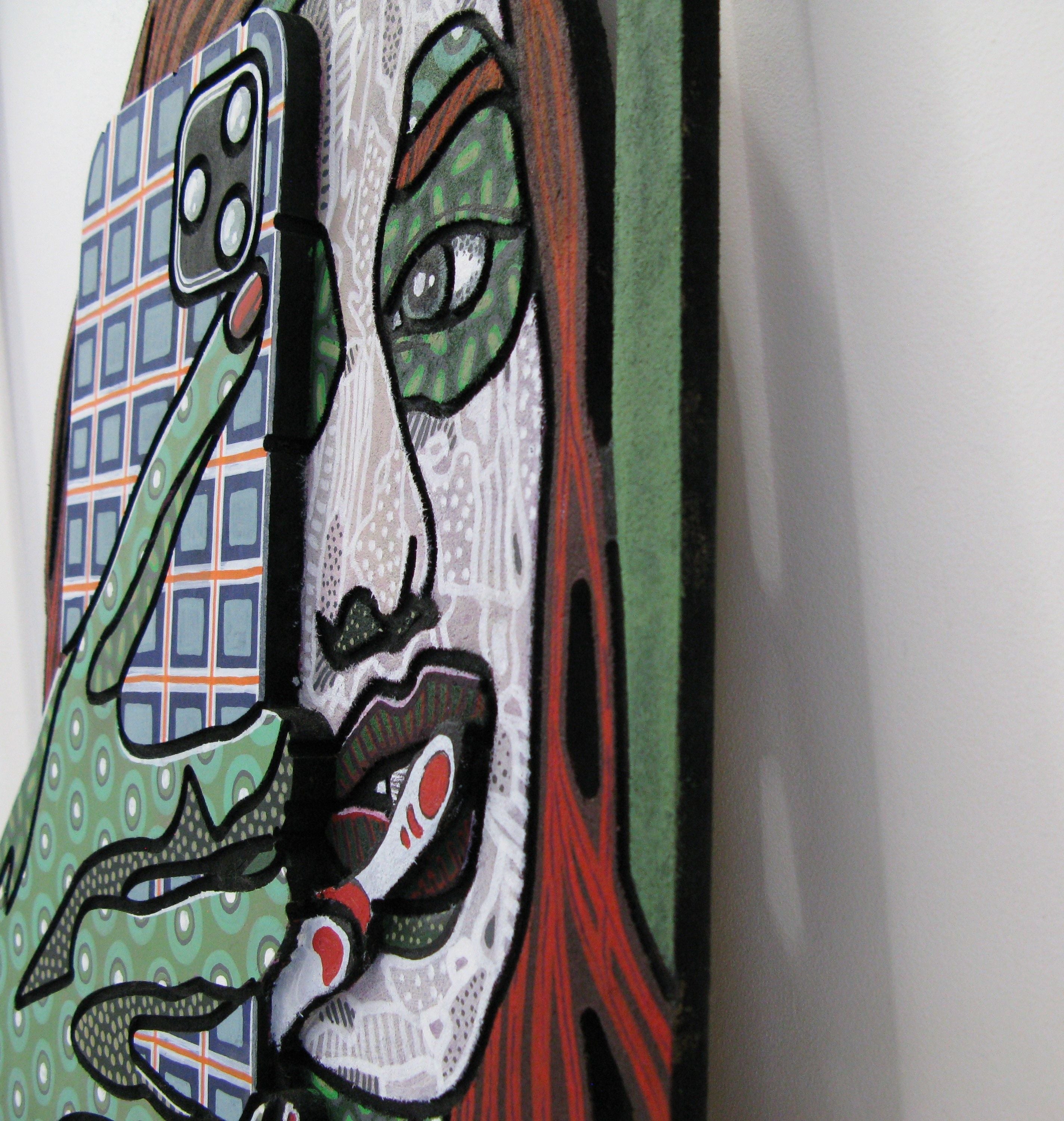 Sculpture de JACK JACQUOT a pour titre  Miroir Miroir style street pop art dim : JACK JACQUOTprix:800