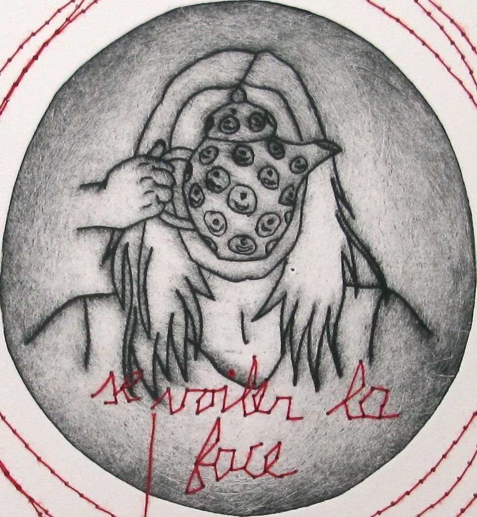 Editions d'art de NAVIEILLEVILLE a pour titre  se voiler la face style grapique, figurative dim : NAVIEILLEVILLEprix:40