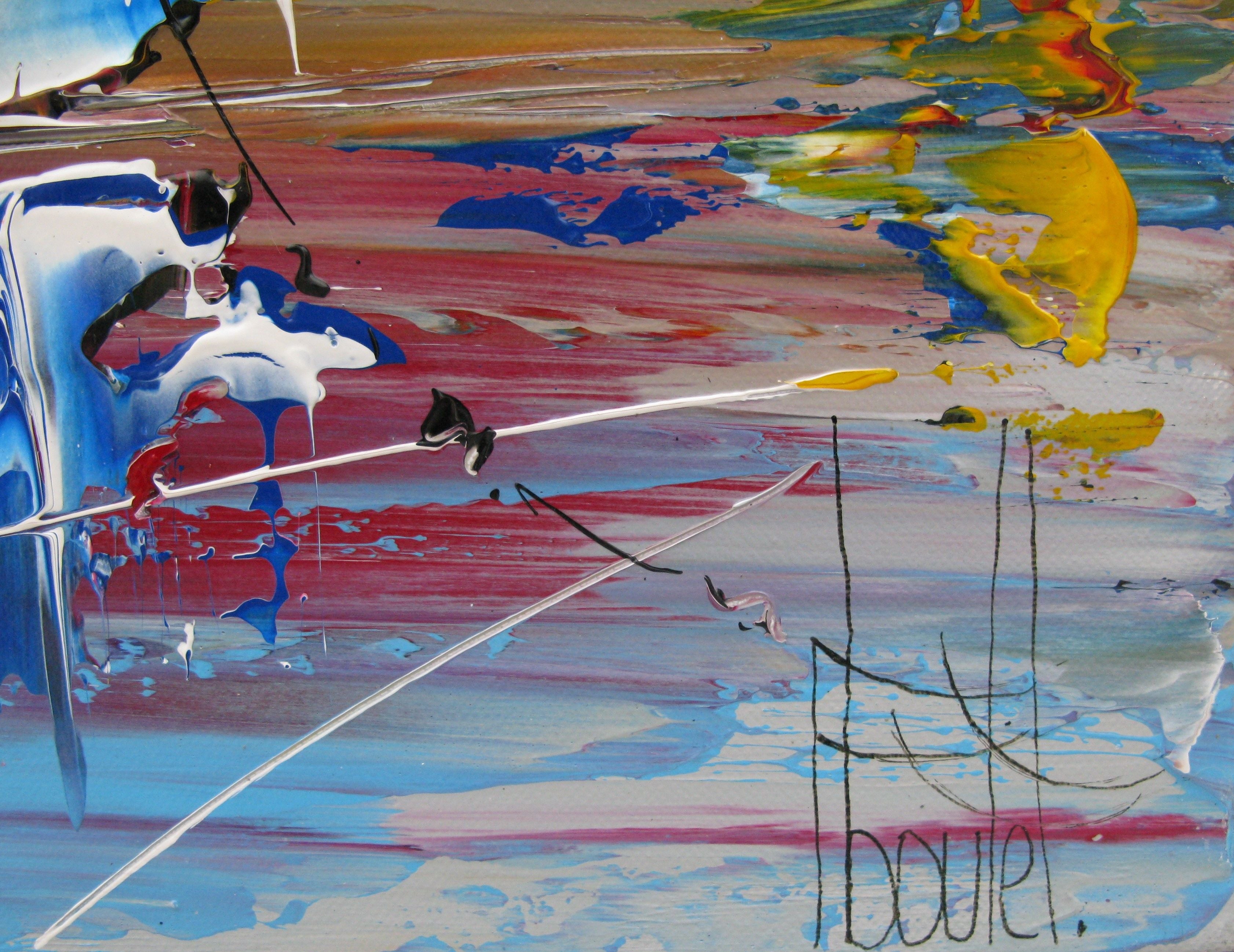 Tableau de F. BOUTET a pour titre  MARINE ABSTRAITE 73 style figuratif dim : F. BOUTETprix:900