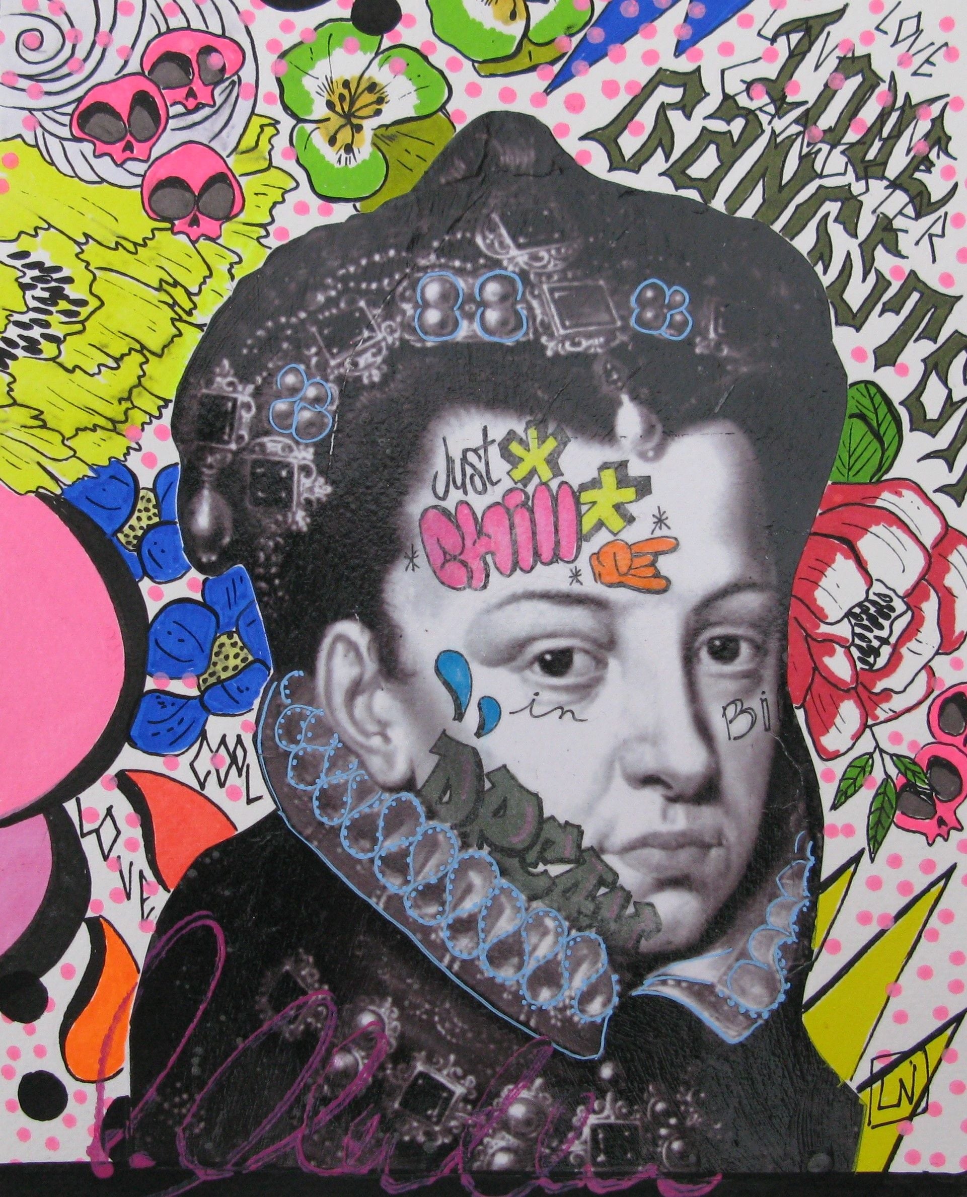 Dessin de LN LE PAPE a pour titre  Just chill style street pop art dim : LN LE PAPEprix:80