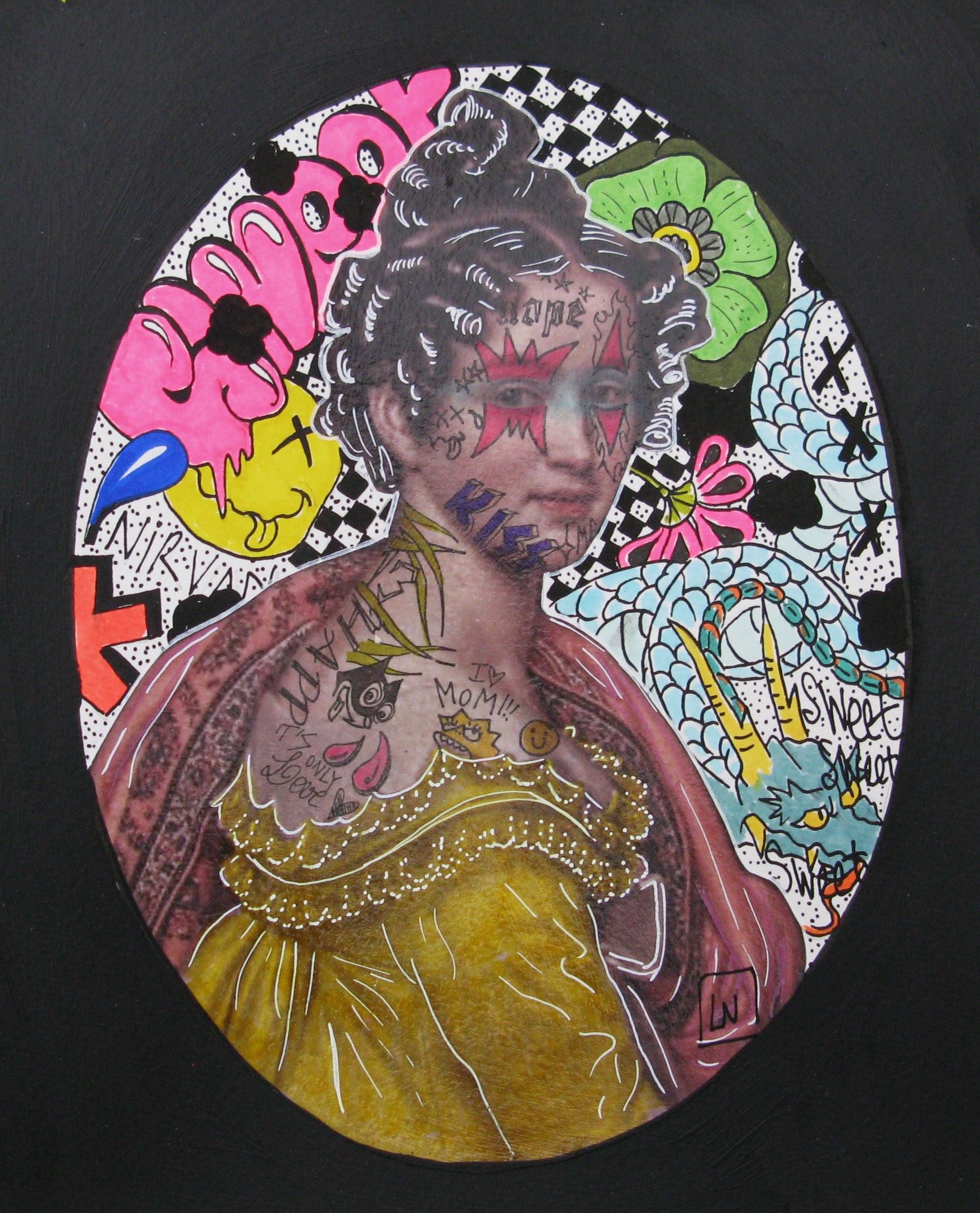 Dessin de LN LE PAPE a pour titre  Sweet archiduchesse style street pop art dim : LN LE PAPEprix:80