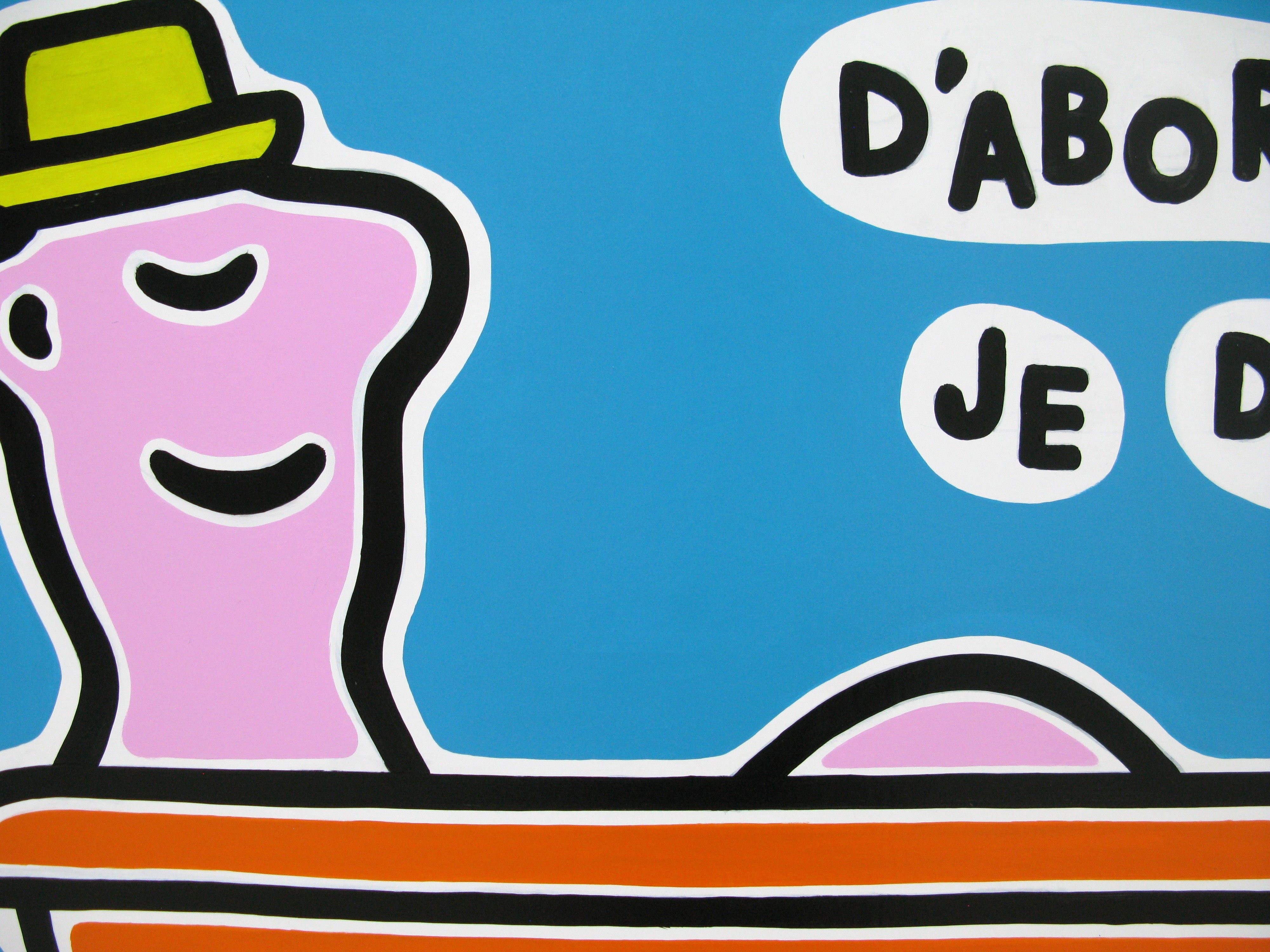 Tableau de MOUSTACHE BLEUE a pour titre  D'abord je dors style figuratif dim : MOUSTACHE BLEUEprix:850