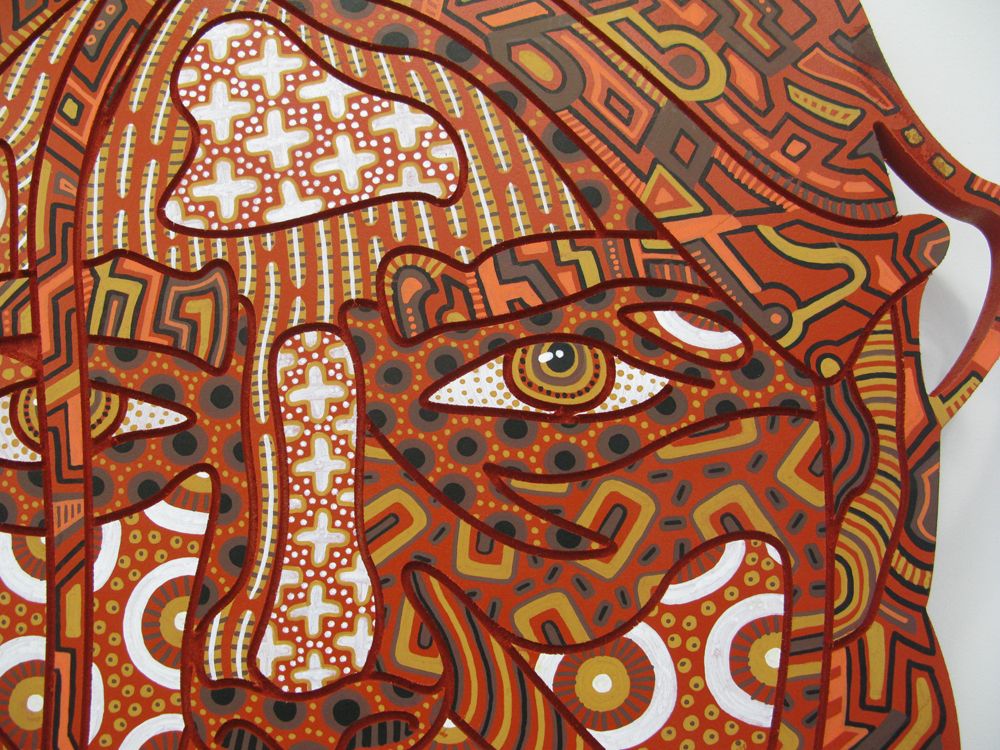 Sculpture de JACK JACQUOT a pour titre  Portrait orange style street pop art dim : JACK JACQUOTprix:1600