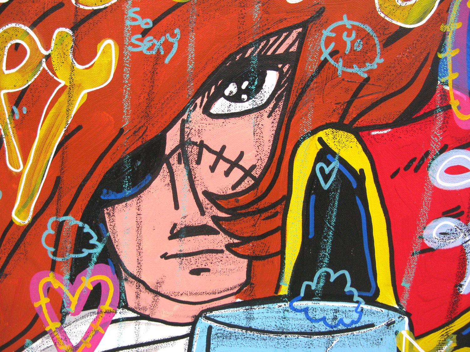 Tableau de RICO SAB a pour titre  makes you happy style street pop art, street art dim : RICO SABprix:290
