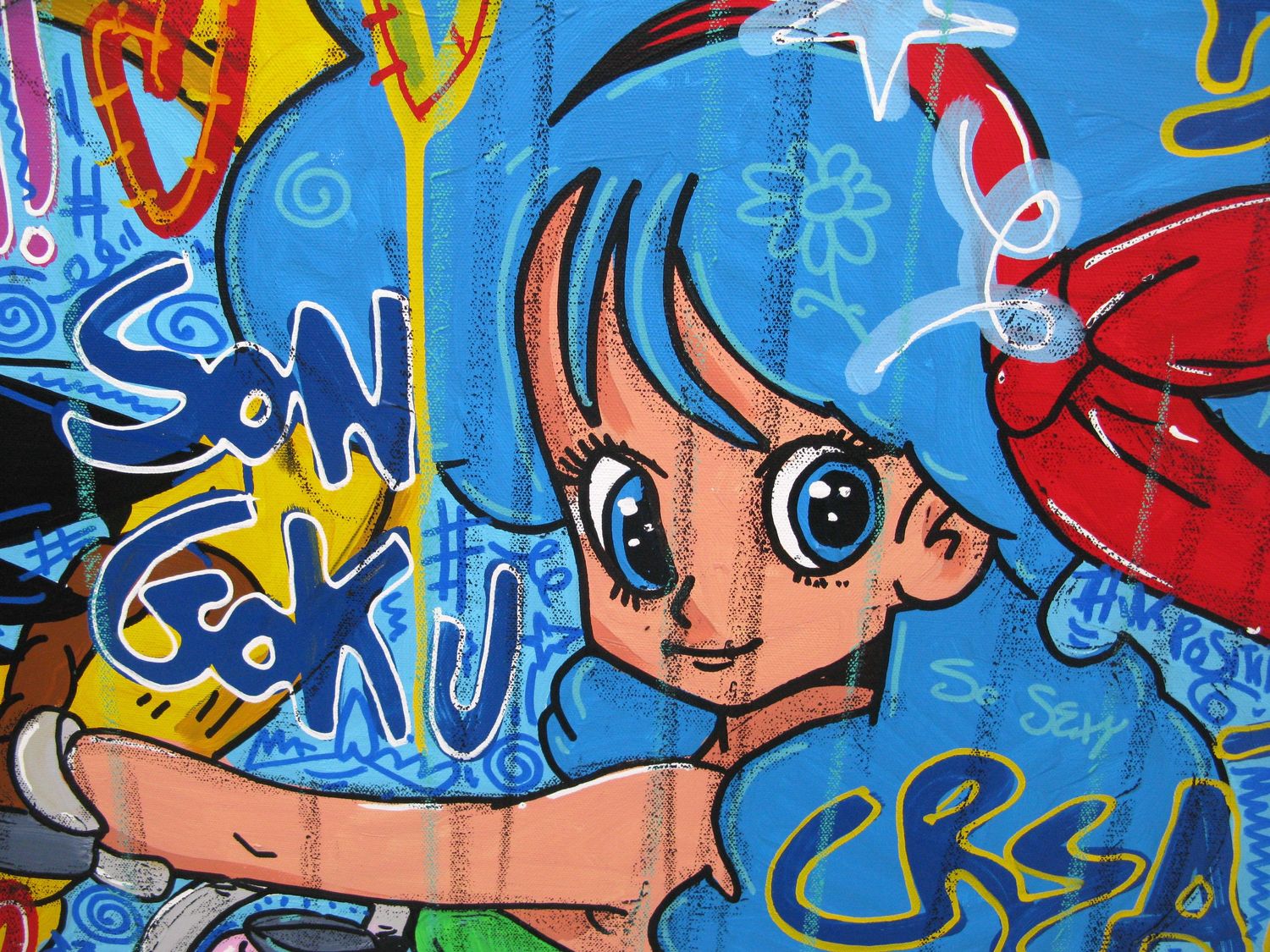 Tableau de RICO SAB a pour titre  Hey Bulma style street pop art, street art dim : RICO SABprix:950