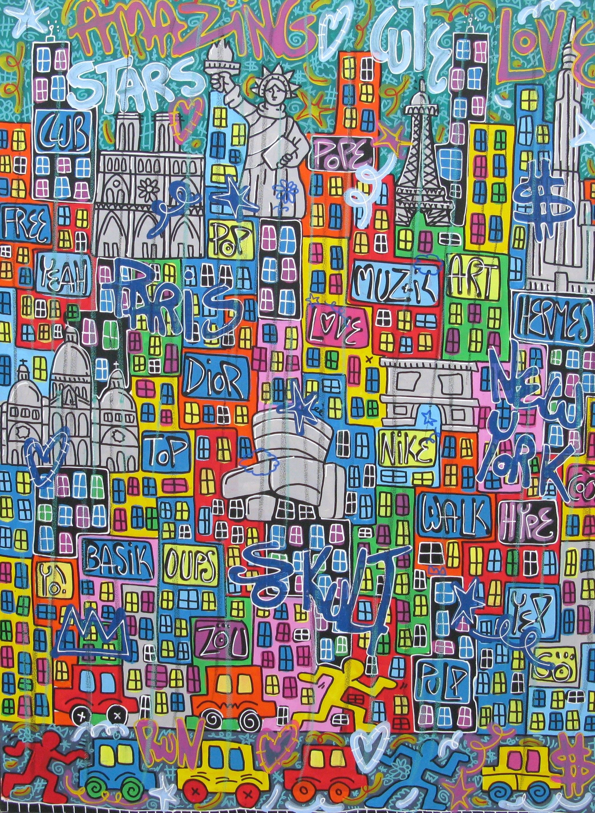 Tableau de RICO SAB a pour titre  New york Paris style street pop art, street art dim : RICO SABprix:1350