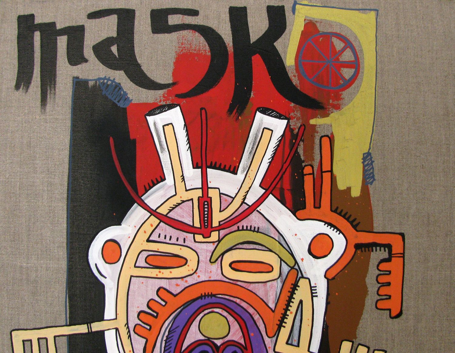 Tableau de TAREK a pour titre  MASK #13 GEOMETRIK style graphique dim : TAREKprix:850