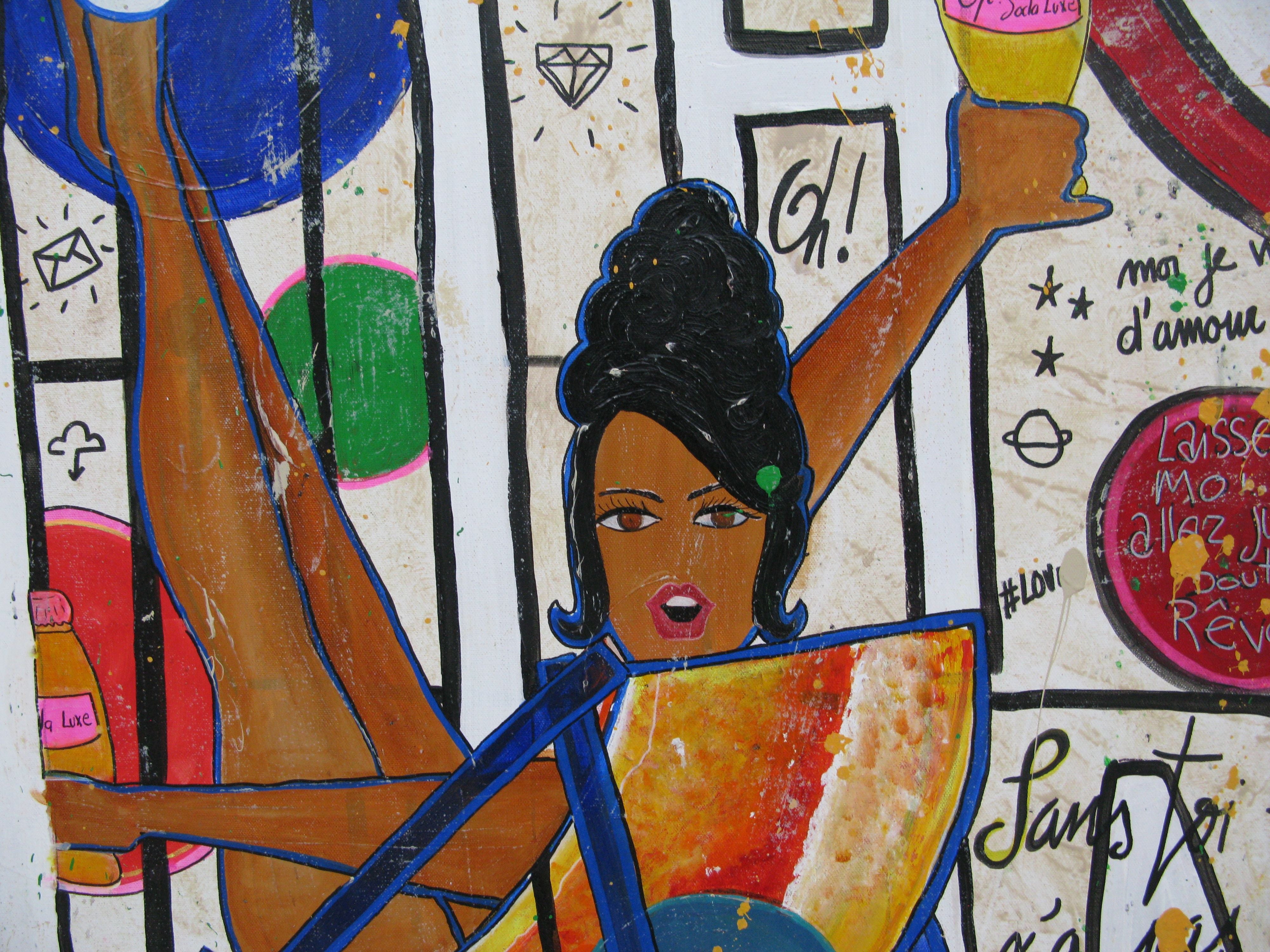 Tableau de CACOU a pour titre  OH LA LA LA style graphique dim : CACOUprix:850