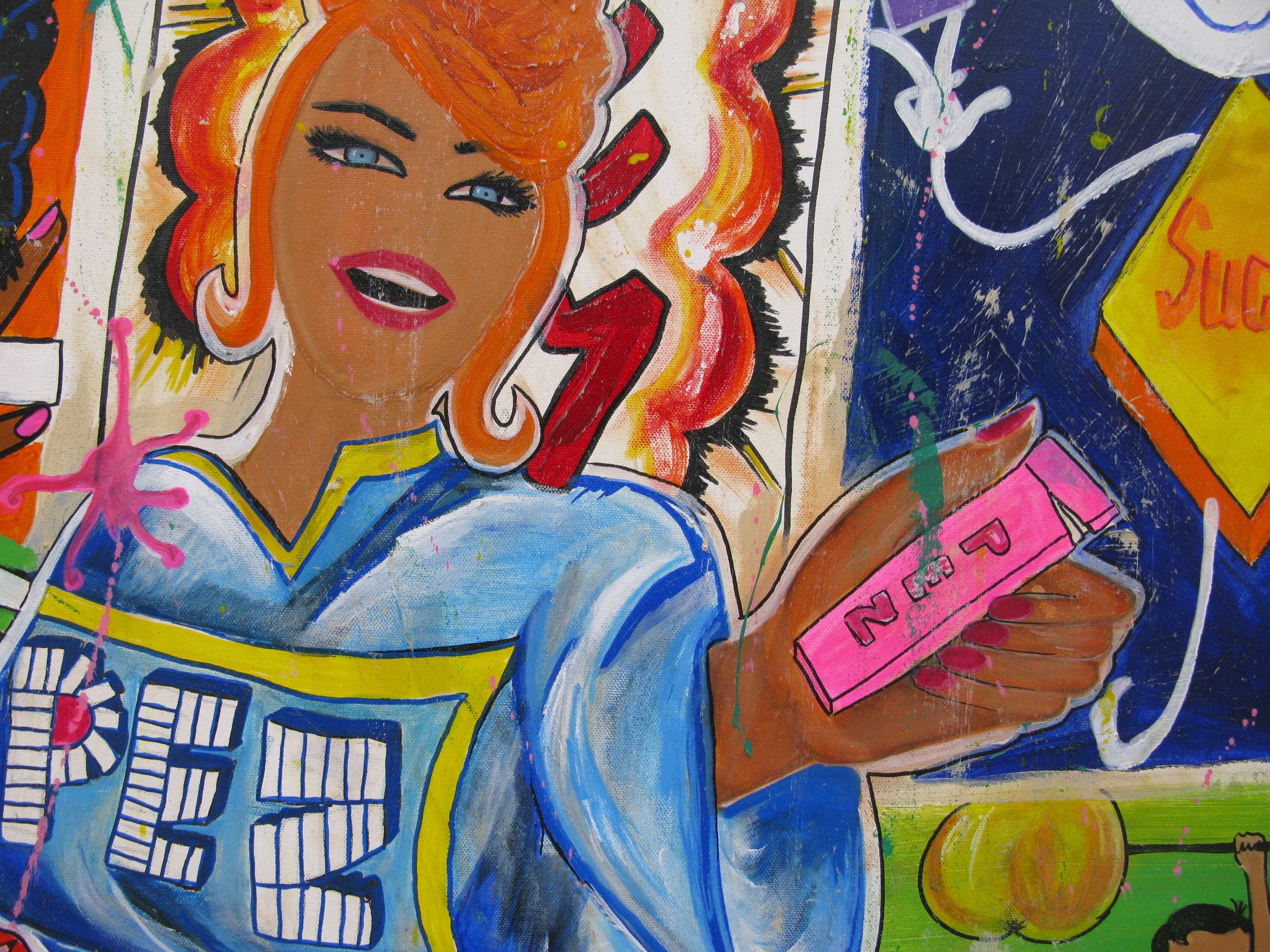 Tableau de CACOU a pour titre  PEZ style graphique dim : CACOUprix:850