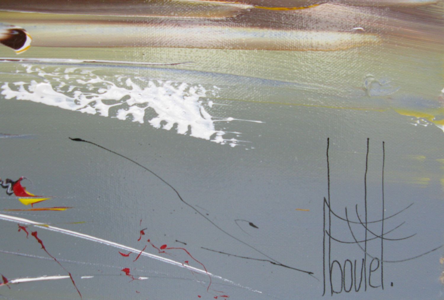 Tableau de F. BOUTET a pour titre  MARINE ABSTRAITE 74 style figuratif dim : F. BOUTETprix:900