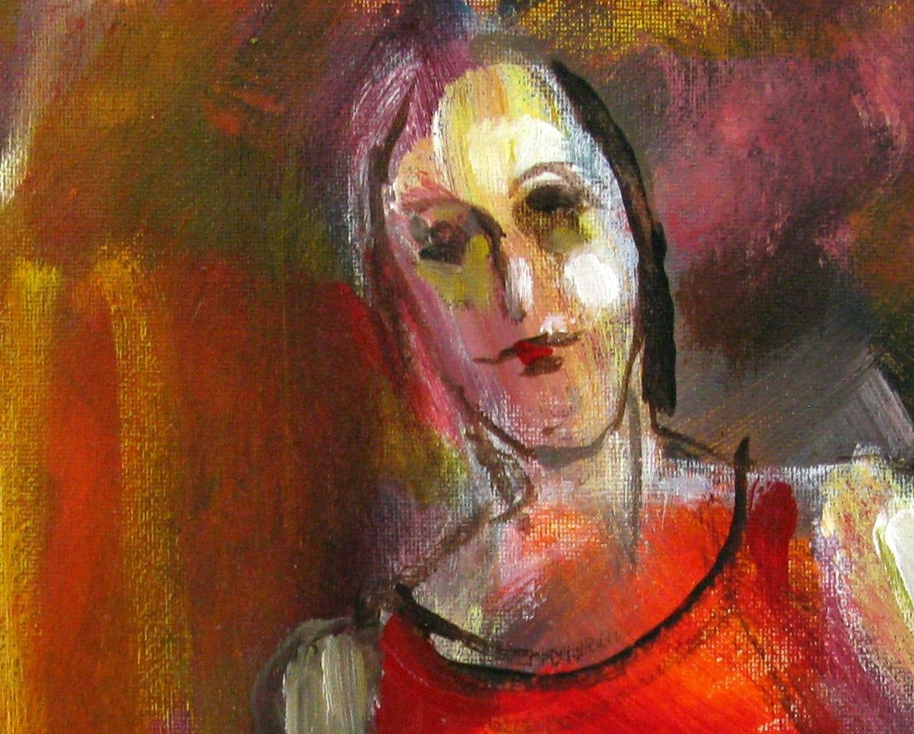 Tableau de IVAN TZONEV a pour titre  La robe rouge style figuratif dim : IVAN TZONEVprix:160
