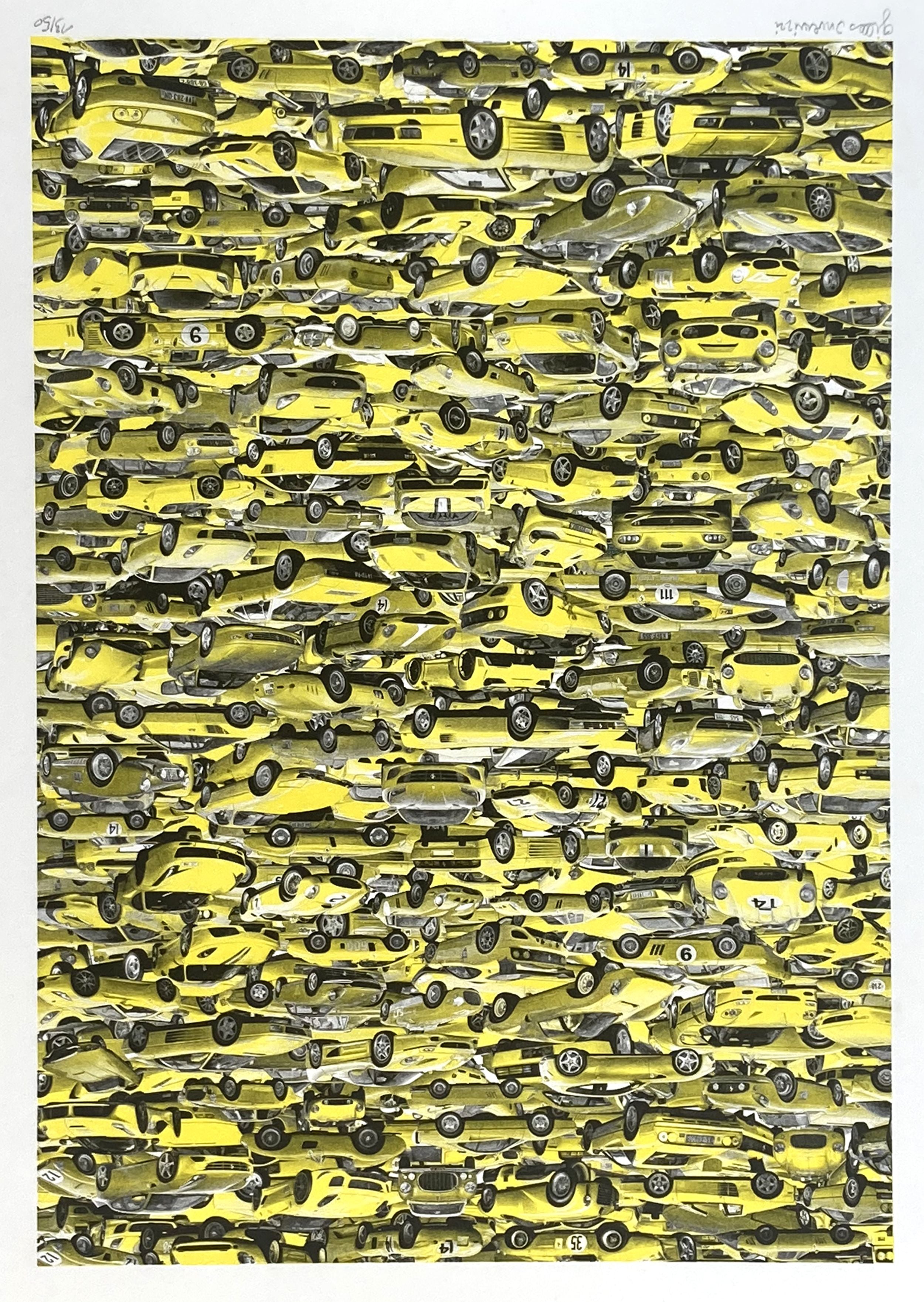 Editions d'art de GILLES INVERNIZZI a pour titre  LES FERRARI JAUNES EDITION DE 50 style no dim : GILLES INVERNIZZIprix:80