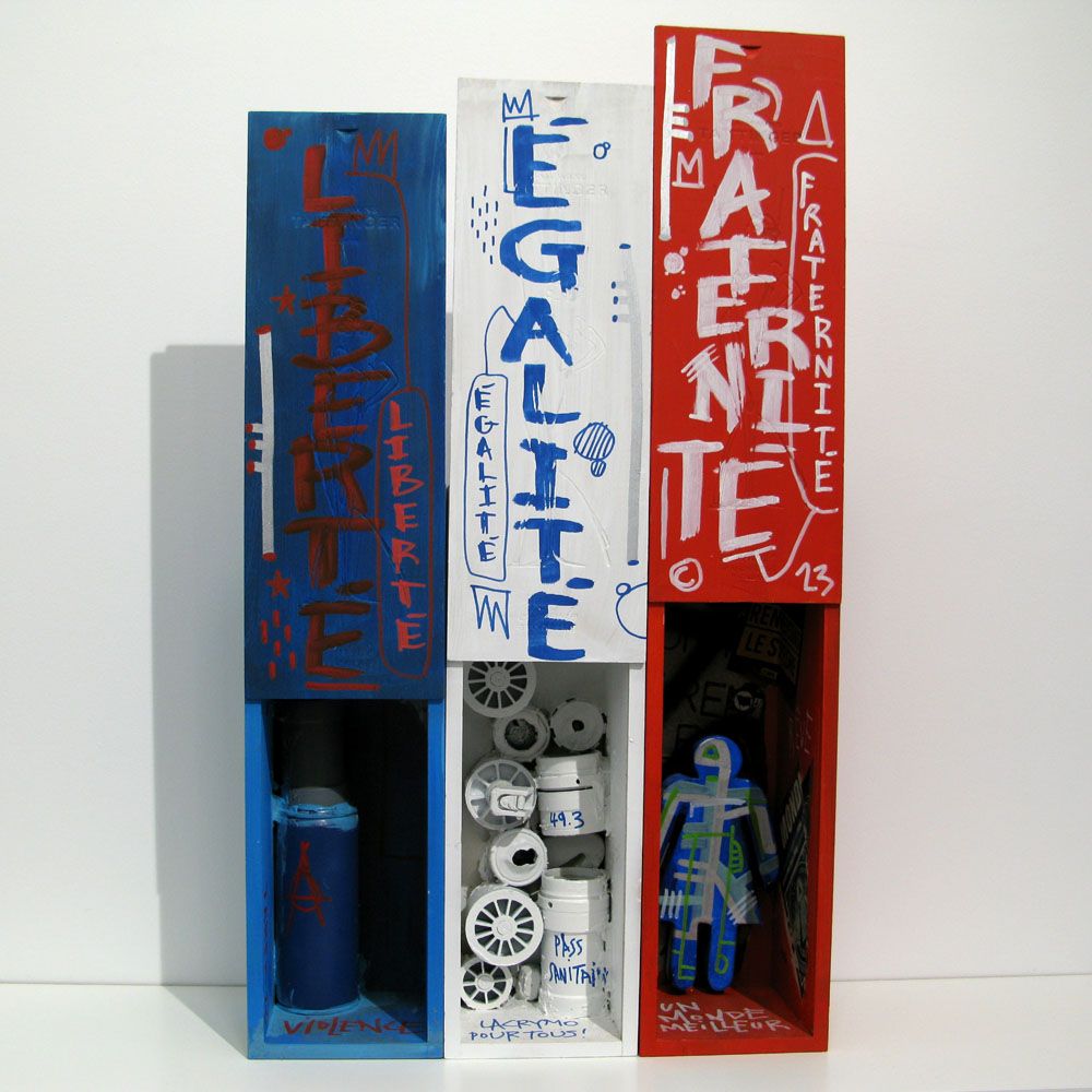 Sculpture de TAREK a pour titre  Liberté style street pop art dim : TAREKprix:150