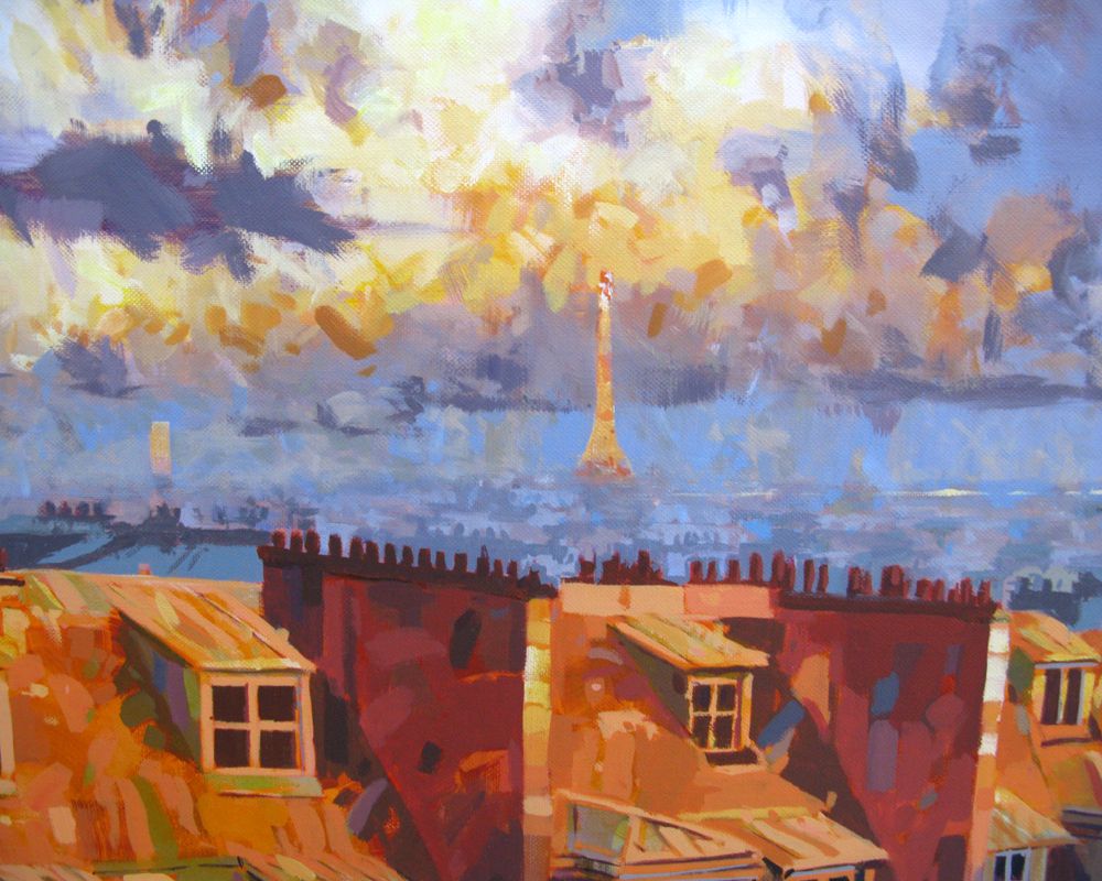 Tableau de HEATON RUDYARD a pour titre  Soleil sur la tour eiffel style figuratif dim : HEATON RUDYARDprix:1800