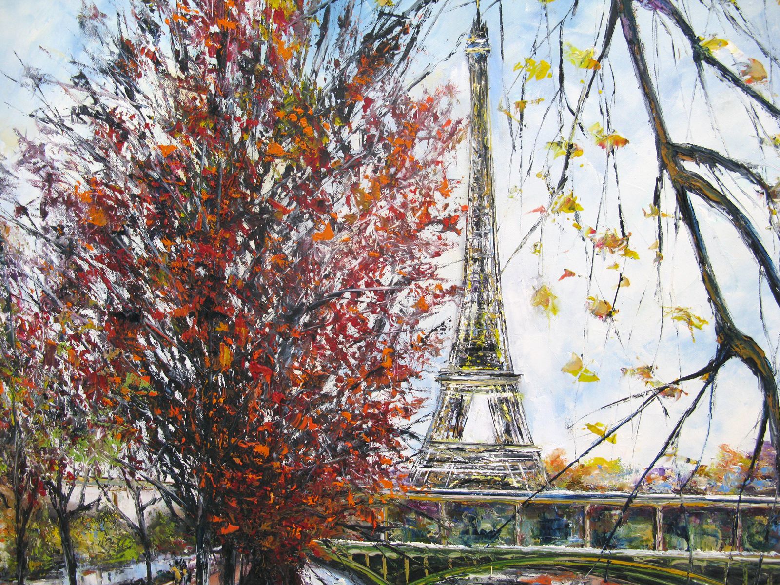 Tableau de PHIL a pour titre  Vue pont Bir Hakeim style no dim : PHILprix:850