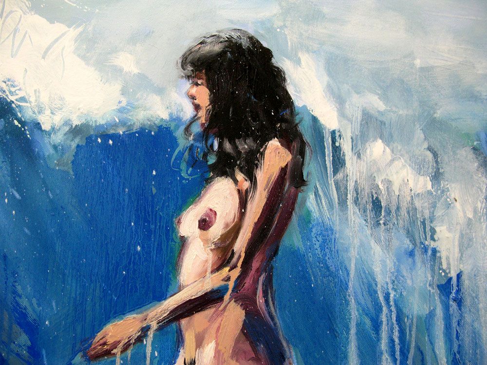 Tableau de OLENA SINIUHINA a pour titre  La vague style figuratif dim : OLENA SINIUHINAprix:800