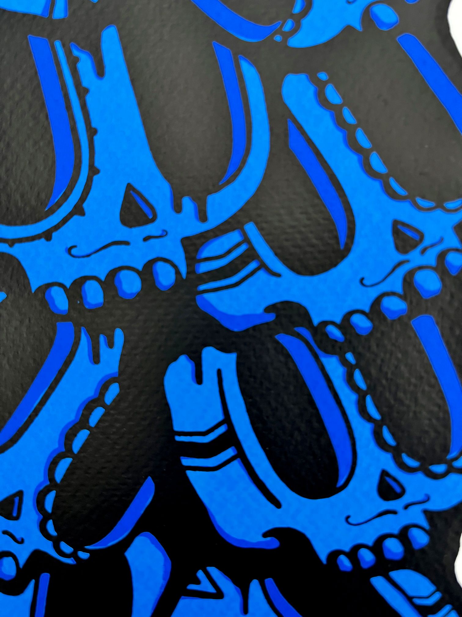 Editions d'art de NININ a pour titre  Dia de Muertos bleu style figuratif dim : NININprix:120