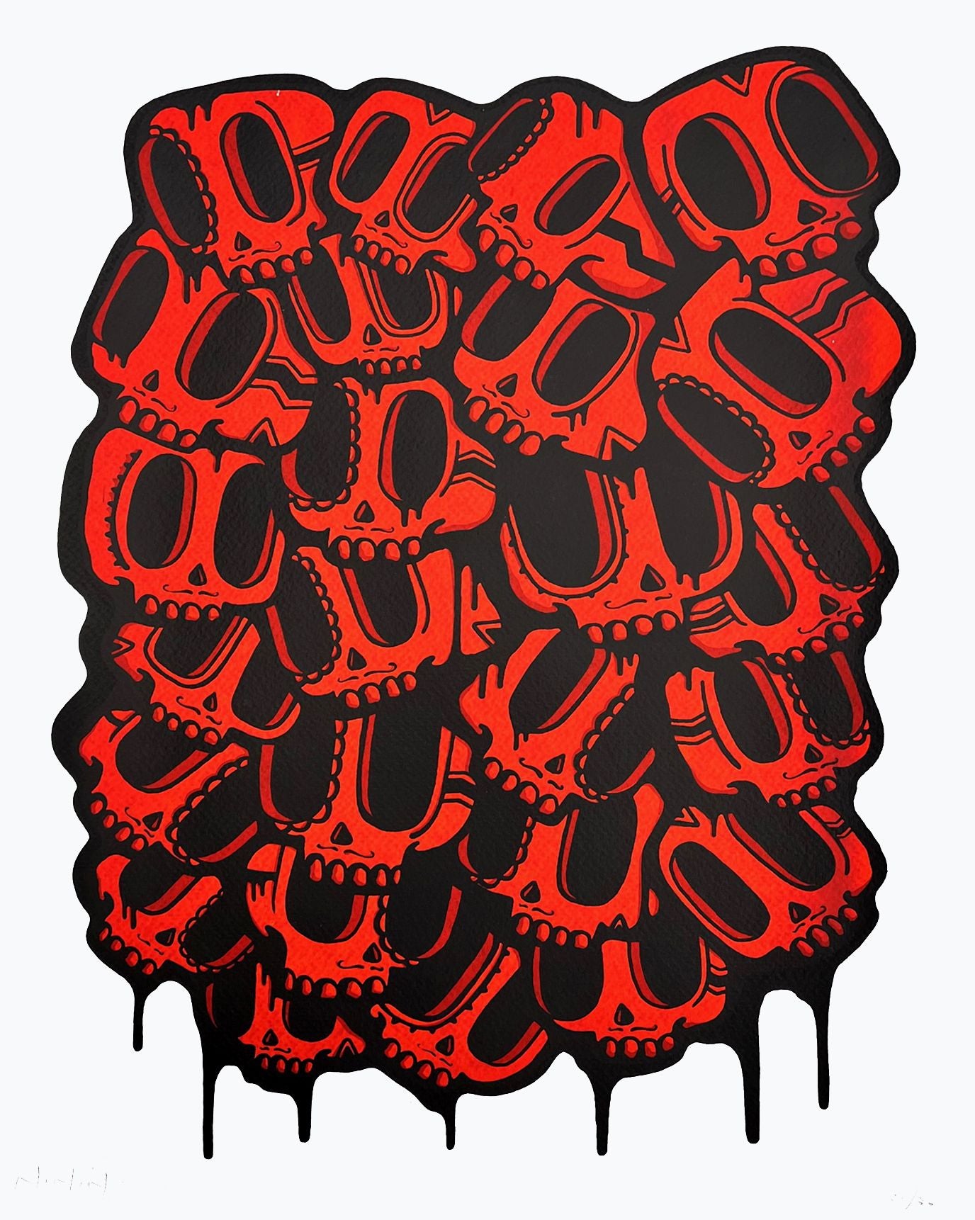 Editions d'art de NININ a pour titre  Dia de Muertos rouge style figuratif dim : NININprix:120