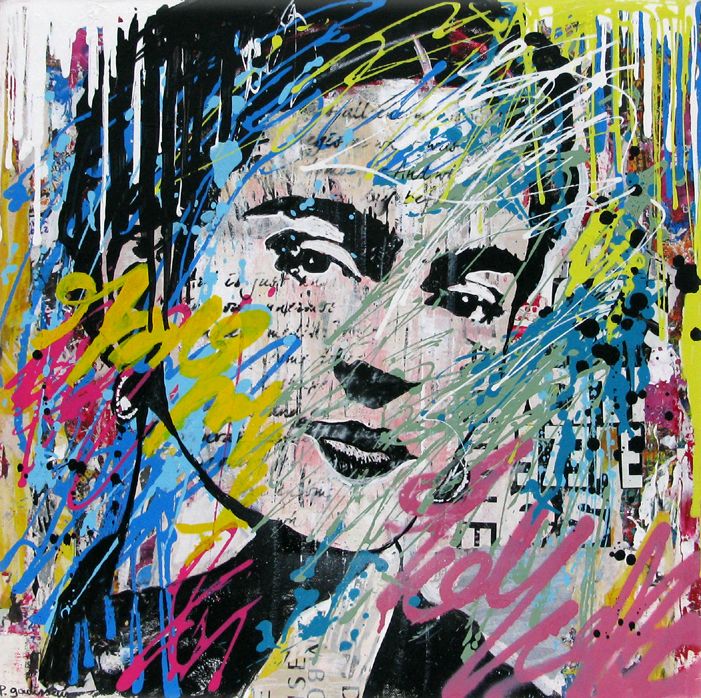 Tableau de PATRICIA GADISSEUR a pour titre  Frida style street pop art, graffiti dim : PATRICIA GADISSEURprix:400