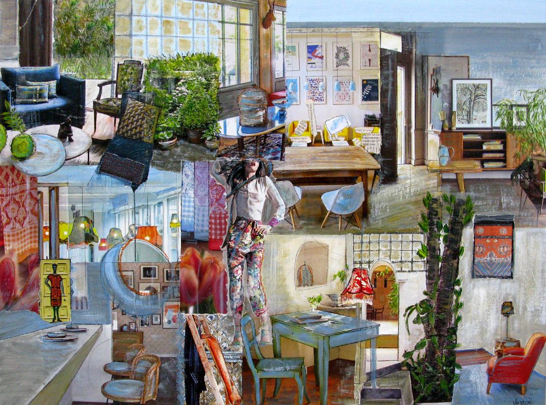 Tableau de VEROE a pour titre  Ode à la couleur style figuratif dim : VEROEprix:400