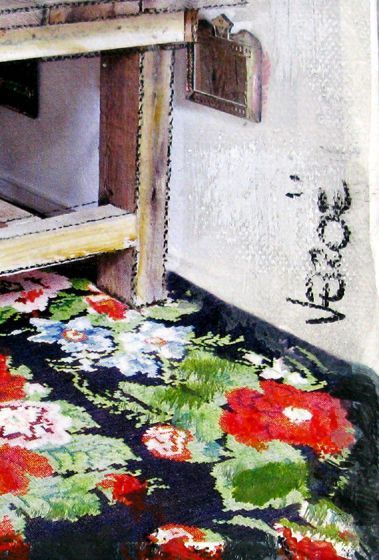 Tableau de VEROE a pour titre  Tentures et peintures style figuratif dim : VEROEprix:400