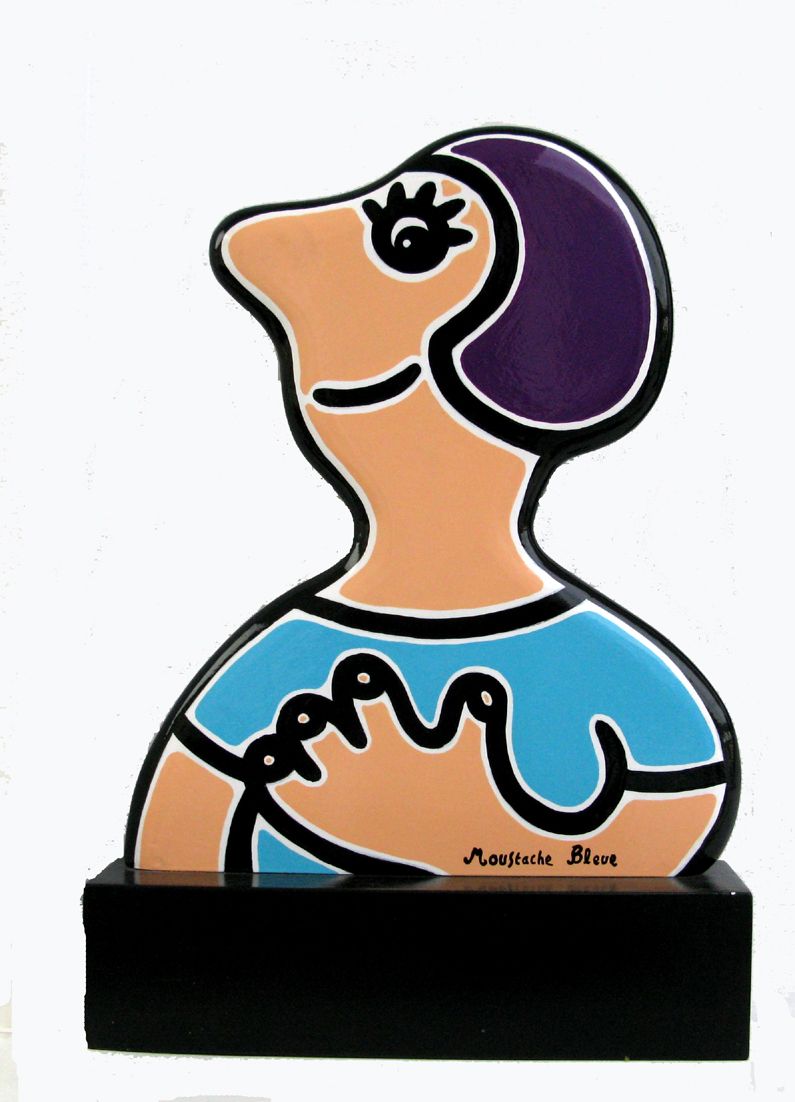 Sculpture de MOUSTACHE BLEUE a pour titre  Sans titre style figuratif dim : MOUSTACHE BLEUEprix:600